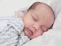 Cute newborn baby sleeping, face closeup Royalty Free Stock Photo