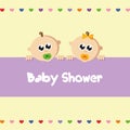 Cute newborn baby twins boy and girl Royalty Free Stock Photo