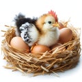 Hatchlings and Eggs, Isolate Image, Generative AI. Royalty Free Stock Photo
