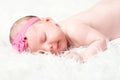 Cute newborn girl sleeping Royalty Free Stock Photo