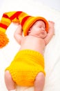 A cute newborn little baby girl sleeping. Royalty Free Stock Photo