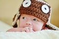 Cute newborn wearing funny hat Royalty Free Stock Photo