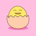 Cute newly hatched chicks illustration