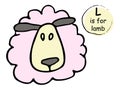 Cute nice funny little sheep. Hand drawn cartoon sketch style colorful vector illustration. Concept for kids children Royalty Free Stock Photo