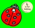 Cute nice ladybug ladybird. Hand drawn cartoon sketch style colorful vector illustration. Concept for kids children Royalty Free Stock Photo