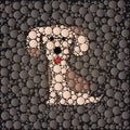 Cute dog illustration designed with colorful dots