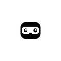 Cute Ninja Head Logo Concept, Black Ninja Design Template, Kid Ninja Vector Icon, Superhero Character, E Sport Logo