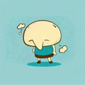 cute nose cartoon character grabs his head, cartoon style, modern simple illustration