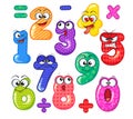 Cute number characters. Emoticon