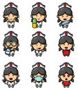 The cute nurse girl in the hospital of mascot bundle set