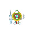 Cute Nurse pinata character cartoon style with syringe Royalty Free Stock Photo