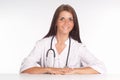 Cute nurse sitting Royalty Free Stock Photo