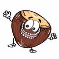 cute Nuts icon illustration and hands drawing Royalty Free Stock Photo