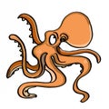 Cute octopus illustration cartoon Royalty Free Stock Photo
