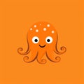 Cute Octopus Illustration On Orange Background Royalty Free Stock Photo