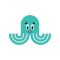 Cute Octopus isolated. Cartoon poulpe sea animal. vector illustration