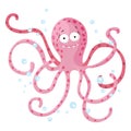 Cute octopus isolated. T-Shirt design for children
