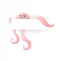 Cute octopus peeps pink vector illustration white background