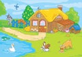 Cute cartoon old farm Royalty Free Stock Photo