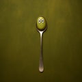 Cute Olive Spoon With Shiny Eyes - Matthias Haker Style