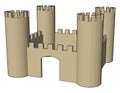 Cute open castle strength and safety vector or color illustration Royalty Free Stock Photo