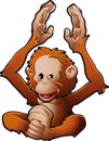 Cute Orang-utan Vector Illustr Royalty Free Stock Photo