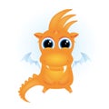 Cute orange cartoon dragon