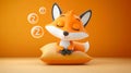Cute Orange Cartoon Fox Sleeping Peacefully on a Royalty Free Stock Photo