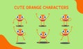 Cute orange characters, suitable for children\'s books or educational content