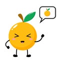 Cute orange citrus illustration with callout shape