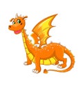 Cute orange dinosaur with wings