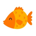 Cute orange fish. Vector childish illustration Royalty Free Stock Photo