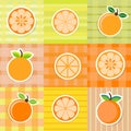 Cute orange fruit stickers Royalty Free Stock Photo
