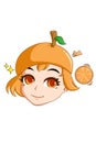 Cute orange girl character illustration Royalty Free Stock Photo