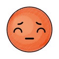 Cute orange kawaii emoticon face