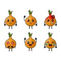 Cute orange onion character vector illustration