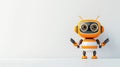 Cute orange robot character white isolate background Royalty Free Stock Photo