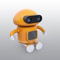 Cute orange robot sitting on the ground Royalty Free Stock Photo