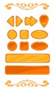 Cute orange vector game user interface