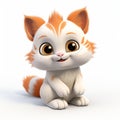 Cute Orange And White Cat Free Character In 3d Pixar Style