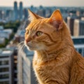 Cute OrangeCat beautiful eyes Royalty Free Stock Photo