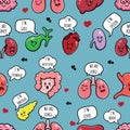 Cute organ seamless pattern