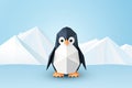 cute origami penguin AI generated