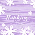 Cute Origami Purple Floral Greeting Card with place for text.