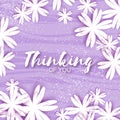 Cute Origami Purple Floral Greeting Card with place for text.