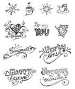 Cute original hand drawn illustrations in black and white