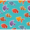 cute ornamental fish pattern background