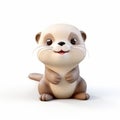 Cute Otter 3d Clay Render: Realistic Hyper-detailed Inanimate Object