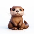 Cute Otter 3d Clay Render - Vray Tracing - Uhd Image
