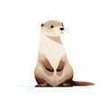 Cute Otter Vector Illustration With Minimalist Style